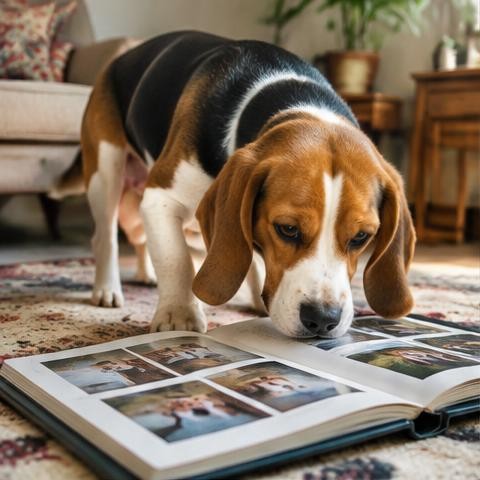 Ananya's photobook of Bruno, Beagle