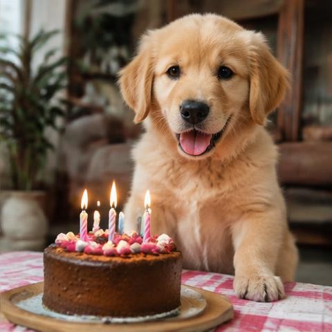 Kavya's photobook of Milo, Golden Retriever